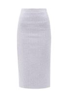 Alessandra Rich - High-rise Wool-blend Tweed Pencil Skirt - Womens - Purple