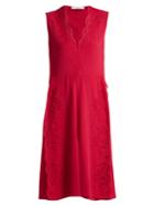 Givenchy Deep V-neck Floral Lace-trimmed Cady Dress