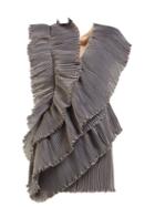 Matchesfashion.com Lanvin - Iridescent Pleated Mini Dress - Womens - Grey
