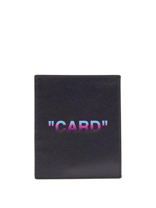 Matchesfashion.com Off-white - Quote Leather Cardholder - Mens - Dark Blue