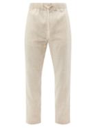 Frescobol Carioca - Linen-blend Canvas Slim-leg Trousers - Mens - Beige