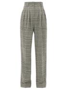 Matchesfashion.com Emilia Wickstead - Francis Prince Of Wales Wool Blend Trousers - Womens - Black White
