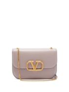 Matchesfashion.com Valentino - V Ring Two Tone Leather Shoulder Bag - Womens - Beige