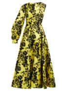 Matchesfashion.com Erdem - Rose Jacquard Cotton Blend Gown - Womens - Yellow Multi