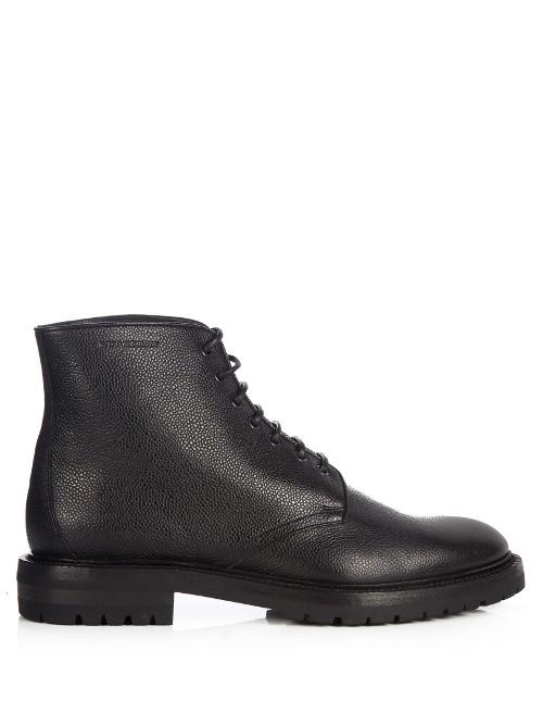 Burberry Shoes & Accessories Lewington Grained-leather Boots