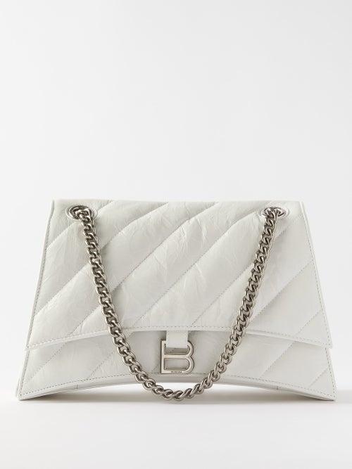 Balenciaga - Crush M Quilted Creased-leather Shoulder Bag - Womens - White