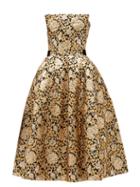 The Vampire's Wife - The Goddess Floral Brocade Midi Dress - Womens - Black Gold