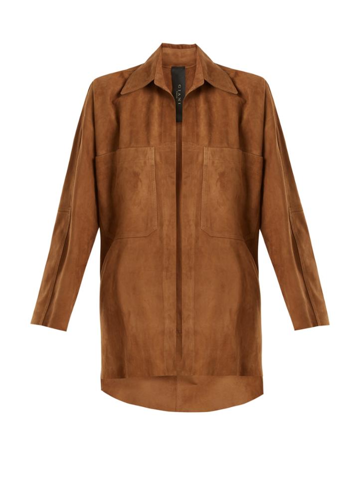 Giani Firenze Point-collar Suede Shirt