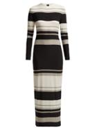 Matchesfashion.com Norma Kamali - Striped Midi Dress - Womens - Black Stripe
