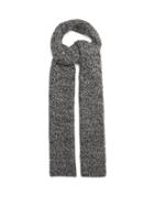 Ganni - Ribbed-knit Recycled Wool-blend Scarf - Womens - Grey