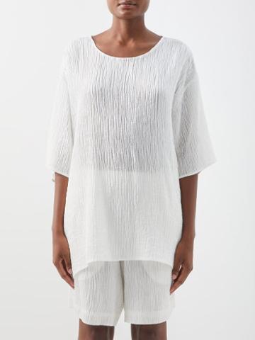 Delos - Aurelius Silk-muslin T-shirt - Womens - White