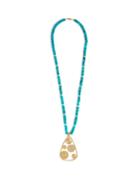 Matchesfashion.com Joelle Kharrat - Moneta Turquoise And Gold Plated Necklace - Womens - Blue