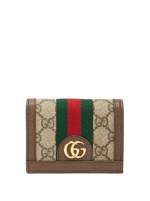 Matchesfashion.com Gucci - Ophidia Gg Supreme Web Stripe Canvas Wallet - Womens - Grey Multi