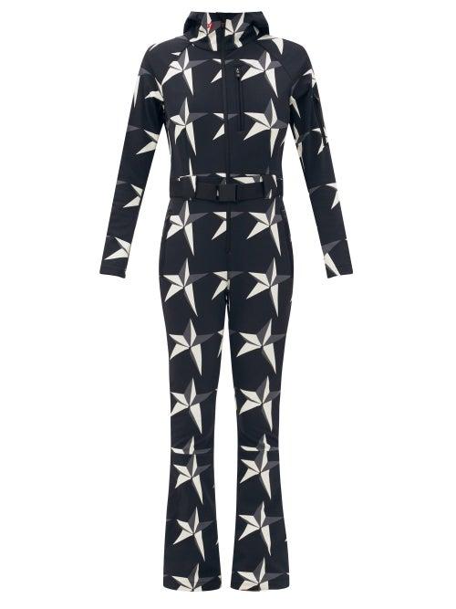 Matchesfashion.com Perfect Moment - Star-print Technical Soft-shell Jumpsuit - Womens - Black White
