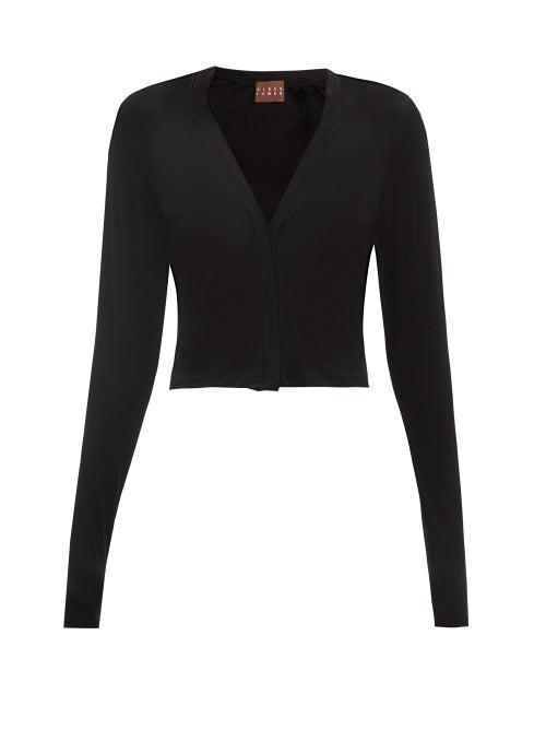 Matchesfashion.com Albus Lumen - V-neck Cropped Jersey Cardigan - Womens - Black
