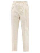 Nanushka - Gini Pleated Cotton Suit Trousers - Mens - Cream