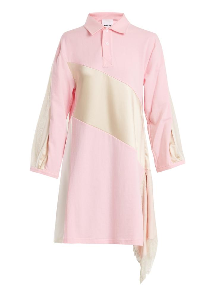 Koché Lace-trimmed Oversized Cotton Shirtdress
