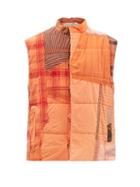 By Walid - Teddy Patchworked-cotton Quilted Gilet - Womens - Orange