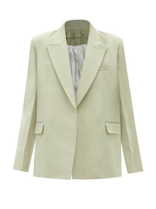 Peter Do - Pliss-panel Technical-blend Suit Jacket - Womens - Green