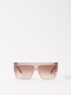 Celine Eyewear - Bold Story Flat-top Acetate Sunglasses - Womens - Light Brown