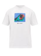 Palm Angels - Apple-print Cotton-jersey T-shirt - Mens - White