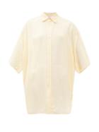 Matchesfashion.com Raey - Wide-sleeve Striped Silk Shirt - Womens - Yellow Multi