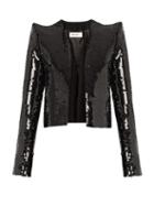 Saint Laurent Sequin-embellished Cropped Jacket