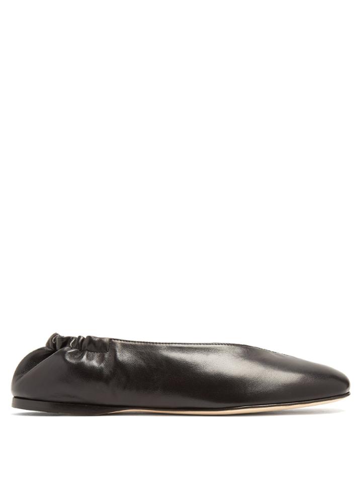 Acne Studios Oddry Elasticated-heel Leather Ballet Flats