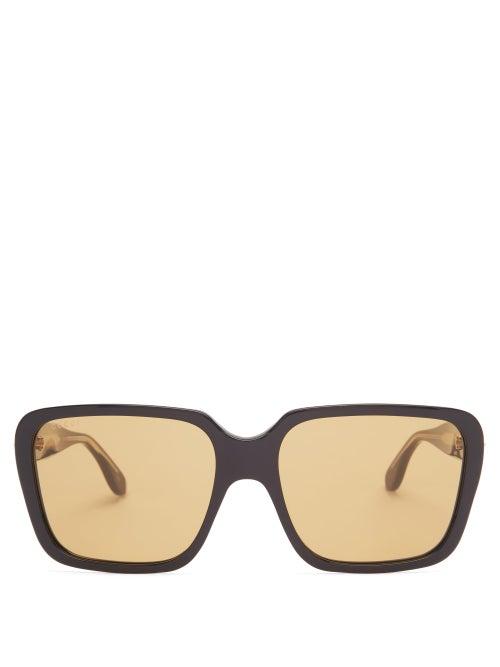 Gucci - Rectangular Acetate Sunglasses - Mens - Black