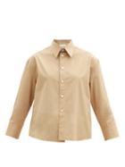 Matchesfashion.com Jil Sander - Cropped Organic Cotton-poplin Shirt - Womens - Beige