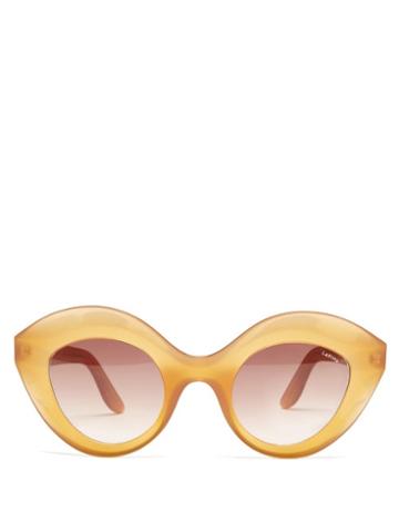 Lapima - Nina Oversized Cat-eye Acetate Sunglasses - Womens - Dark Orange