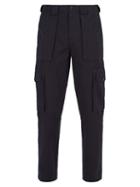 Matchesfashion.com Burberry - Turnpike Cotton Blend Twill Trousers - Mens - Navy