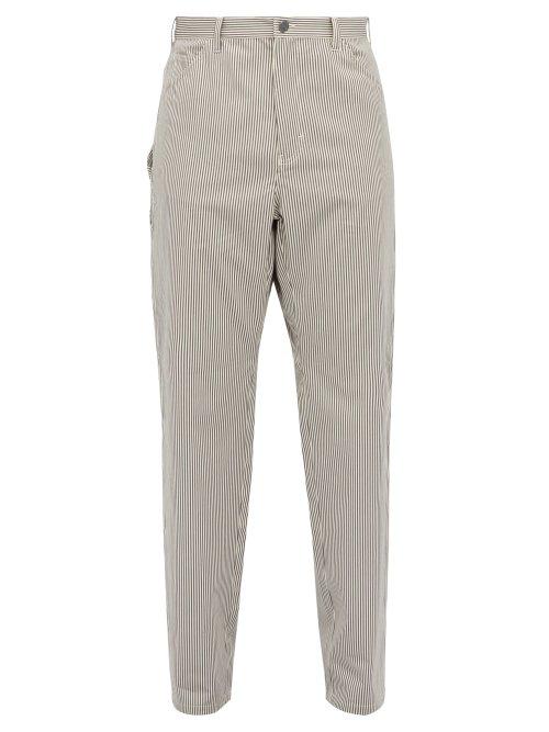 Matchesfashion.com A.p.c. - Job Striped Cotton Blend Trousers - Mens - Grey