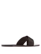 Matchesfashion.com A.emery - Ada Cross Strap Leather And Suede Slides - Womens - Black