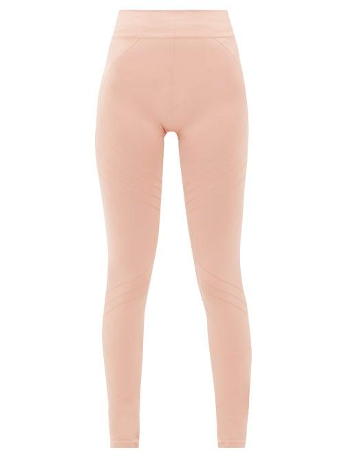 Matchesfashion.com Prism - Nurturing Mesh Stripe Technical Leggings - Womens - Light Pink