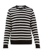 Matchesfashion.com Frame - Striped Wool Blend Sweater - Mens - Black White
