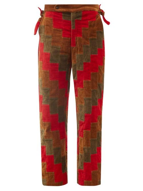Bode - Hunting Quilted Cotton Trousers - Mens - Red