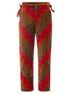 Bode - Hunting Quilted Cotton Trousers - Mens - Red