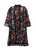 Erdem - Bertram Hogarth-print Crepe De Chine Dress - Womens - Black Multi