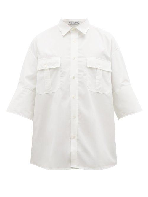 Matchesfashion.com Jw Anderson - Double Cuff Cotton Poplin Shirt - Mens - White