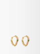 Yvonne Lon - Wave Sapphire & 18kt Gold Hoop Earrings - Womens - Multi
