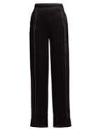 Valentino High-rise Hammered Silk-satin Wide-leg Trousers