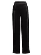 Valentino High-rise Hammered Silk-satin Wide-leg Trousers