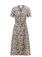 Matchesfashion.com Hvn - Rosemary Floral-print Silk-satin Dress - Womens - Black Print