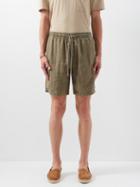 Vilebrequin - Baie Linen Shorts - Mens - Olive Green