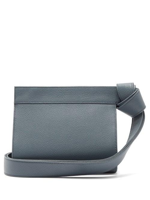 Matchesfashion.com Tsatsas - Tape Xs Grained-leather Clutch Bag - Womens - Light Blue