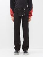 Youths In Balaclava - Front-panel Straight-leg Jeans - Mens - Black