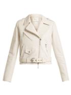 Matchesfashion.com The Row - Perlin Leather Biker Jacket - Womens - White