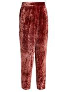 Matchesfashion.com Masscob - Tapered Leg Velvet Trousers - Womens - Red