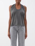 Extreme Cashmere - No.272 Ship Halterneck Cotton-blend Top - Womens - Dark Grey